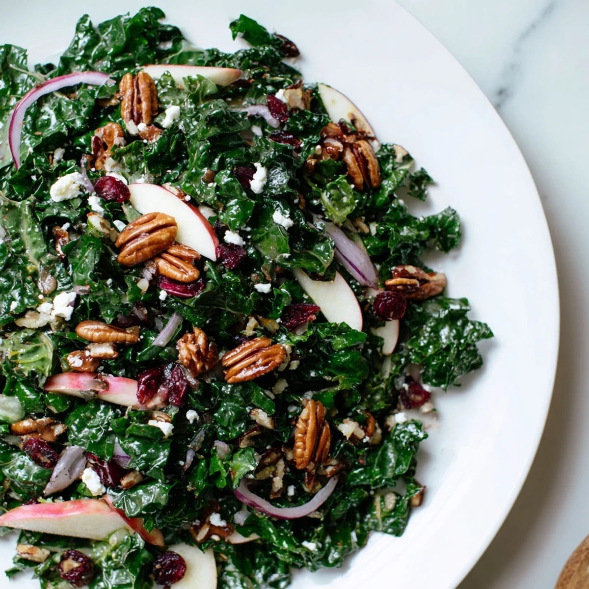 Winter Kale with Pecans Cranberries