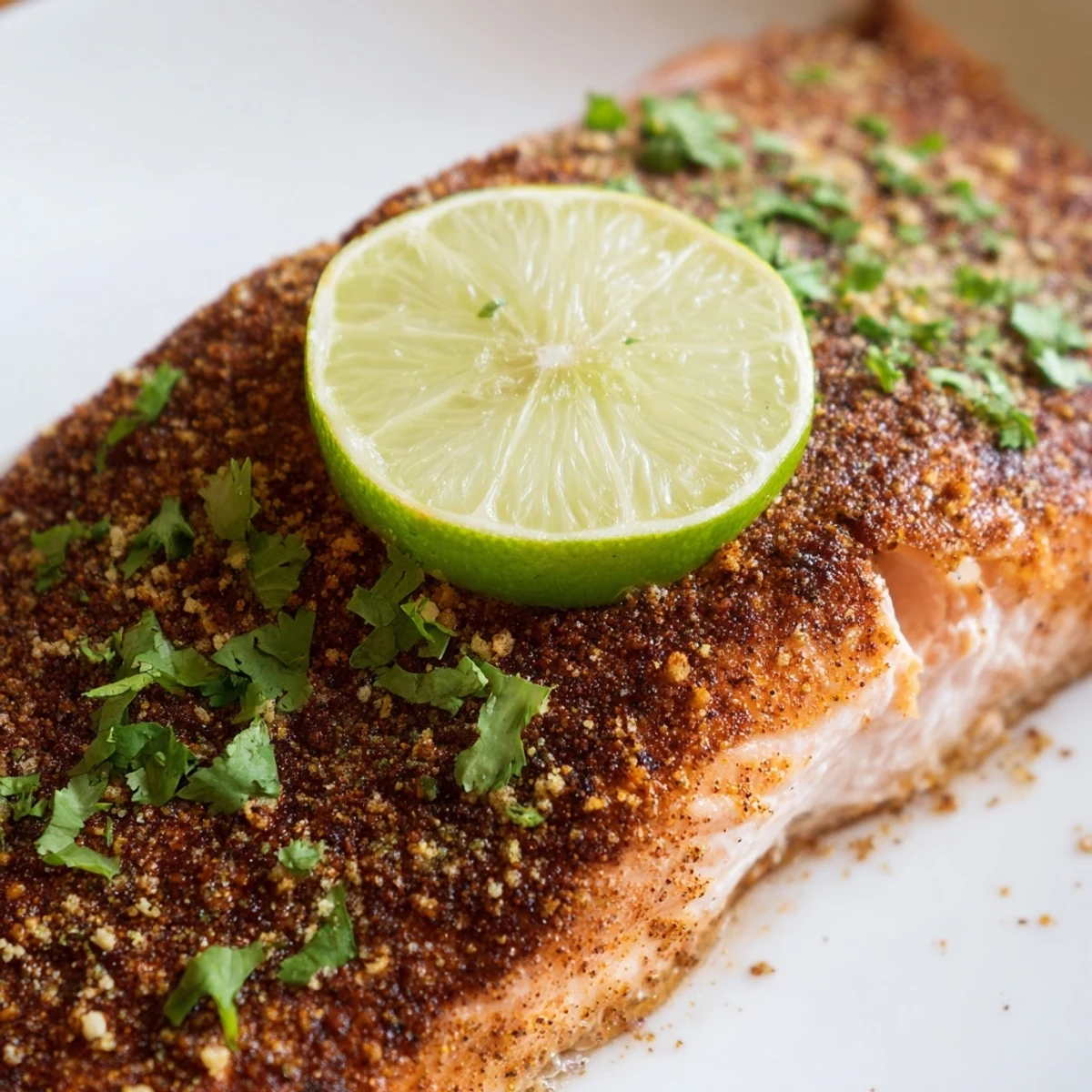 Golden baked salmon fillets seasoned with bold Cajun spices, brightened with lime zest and juice for a flavorful weeknight meal.