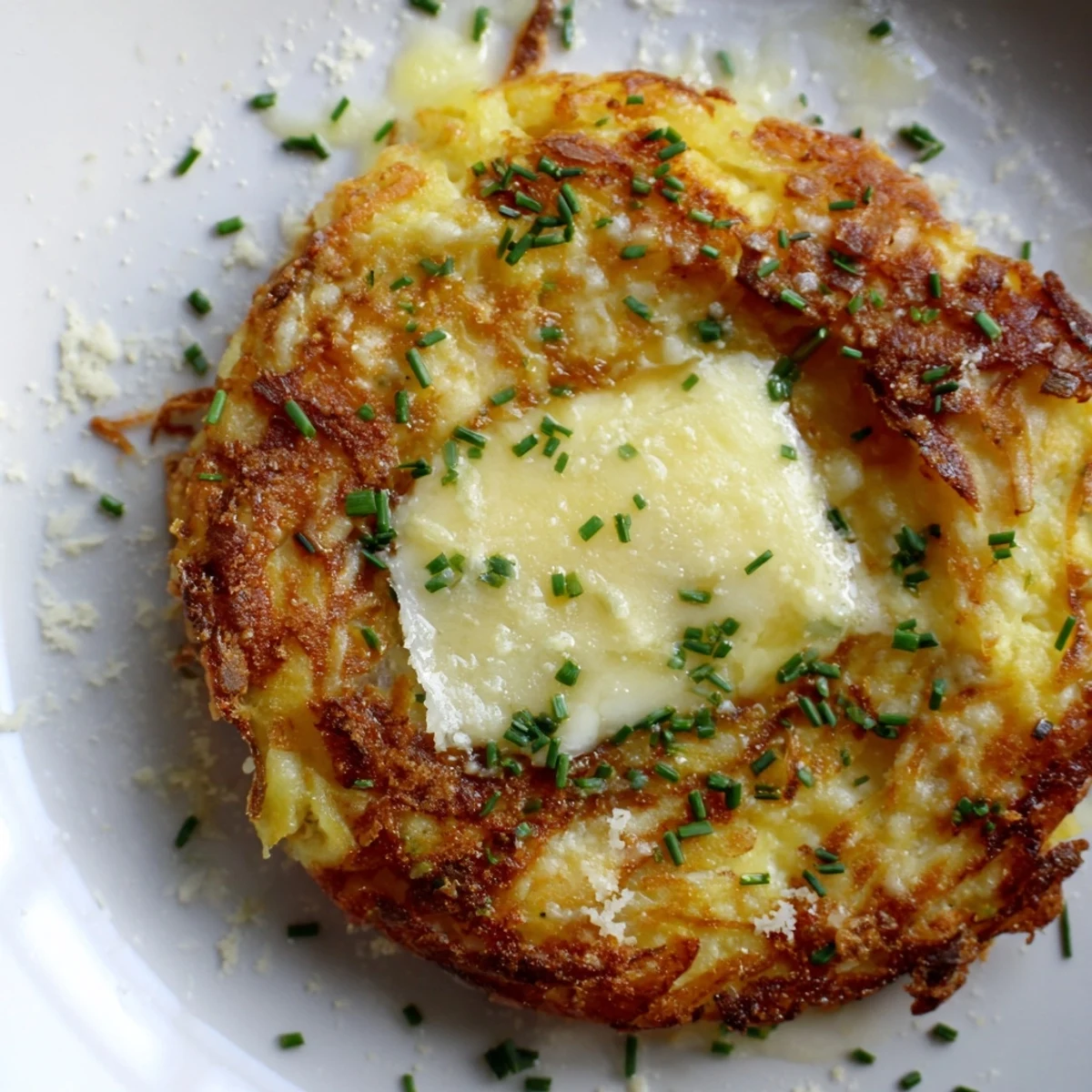 Oven-baked Garlic Parmesan Smashed Potatoes with Fresh Chives are served hot, ideal alongside grilled meats or hearty main courses.