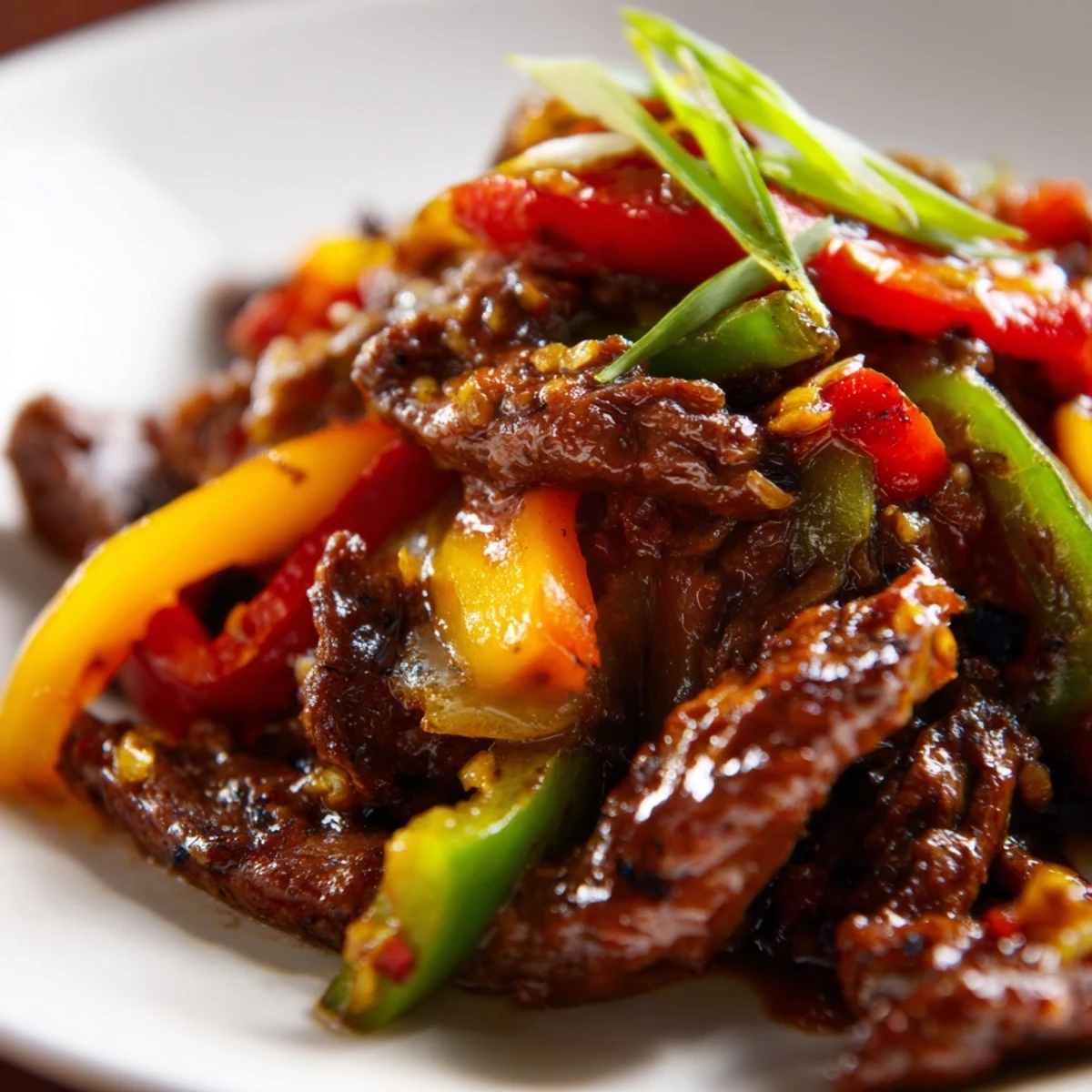 In this quick Spicy Beef and Pepper Stir Fry, juicy beef and crunchy peppers mingle with a chili-spiked sauce for an unforgettable weeknight dinner.