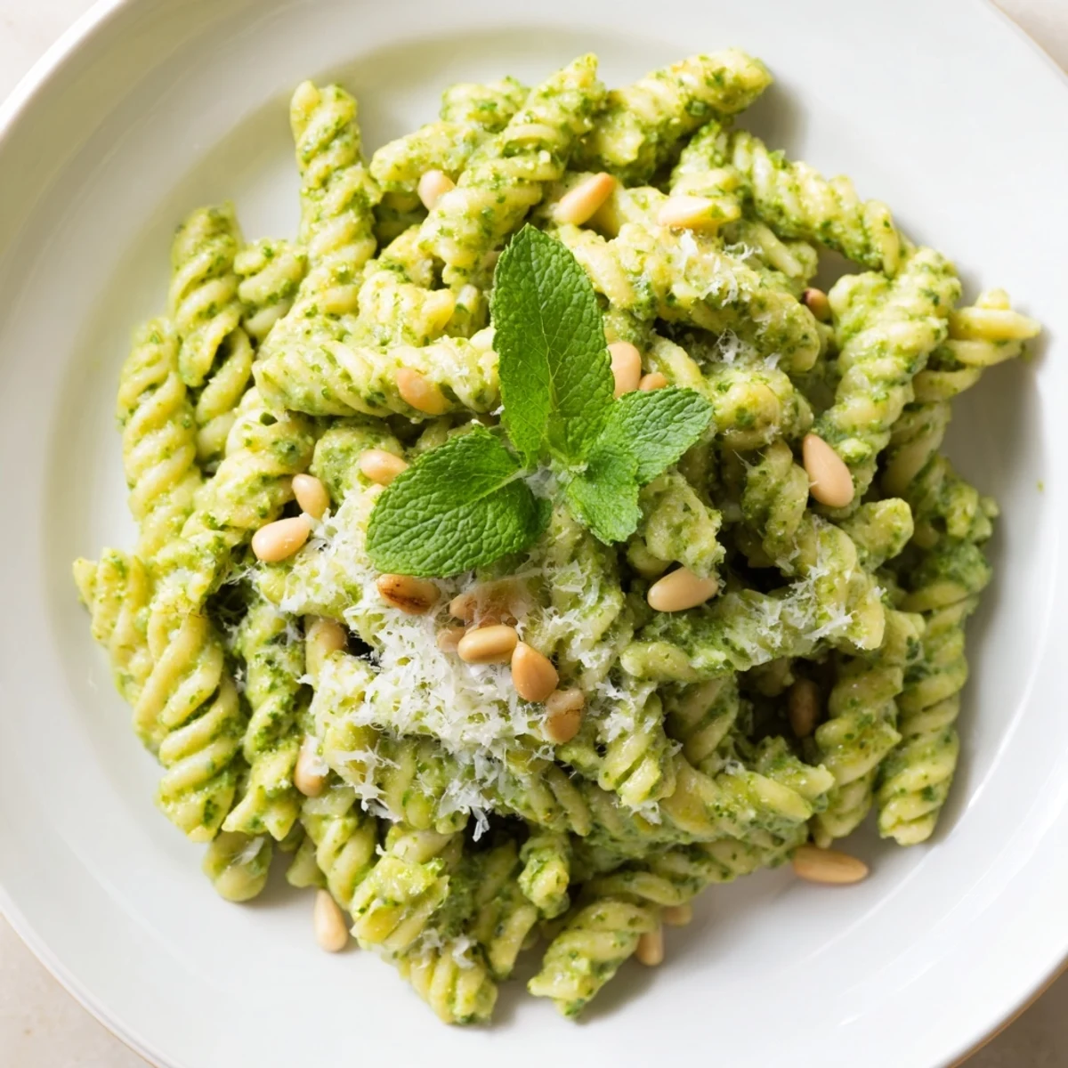 Spring Pea Mint Pesto Pasta