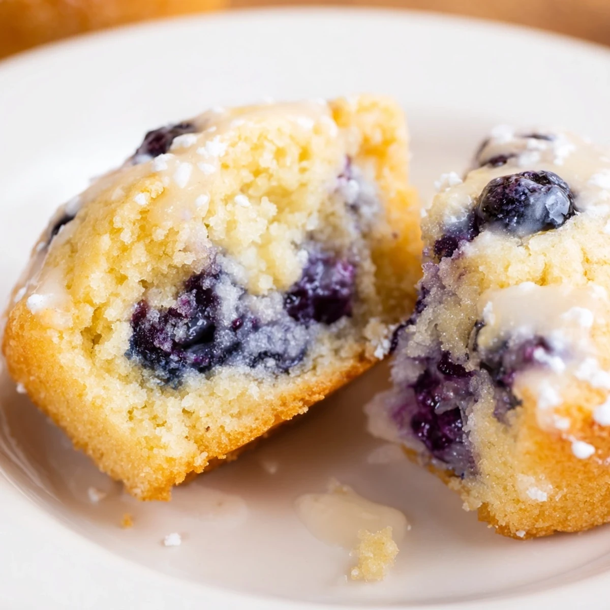 A close up of Lavender Blueberry Tea Cakes studded with blueberries, ready for a cozy afternoon tea.