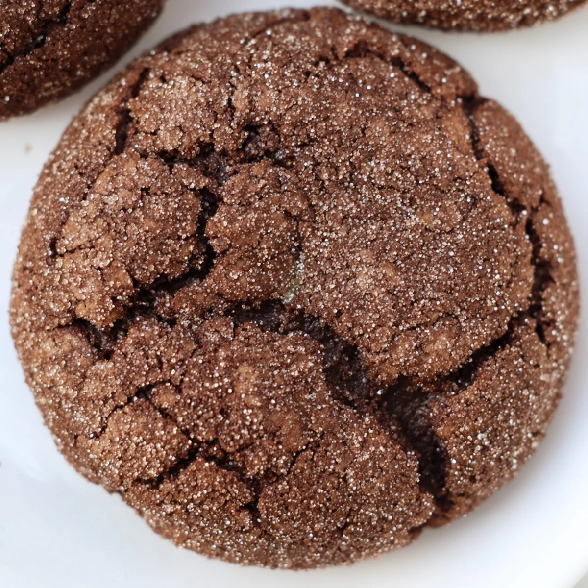 Freshly baked Chocolate Snickerdoodles on a wooden table, showcasing their crackled tops and cinnamon-sugar coating.