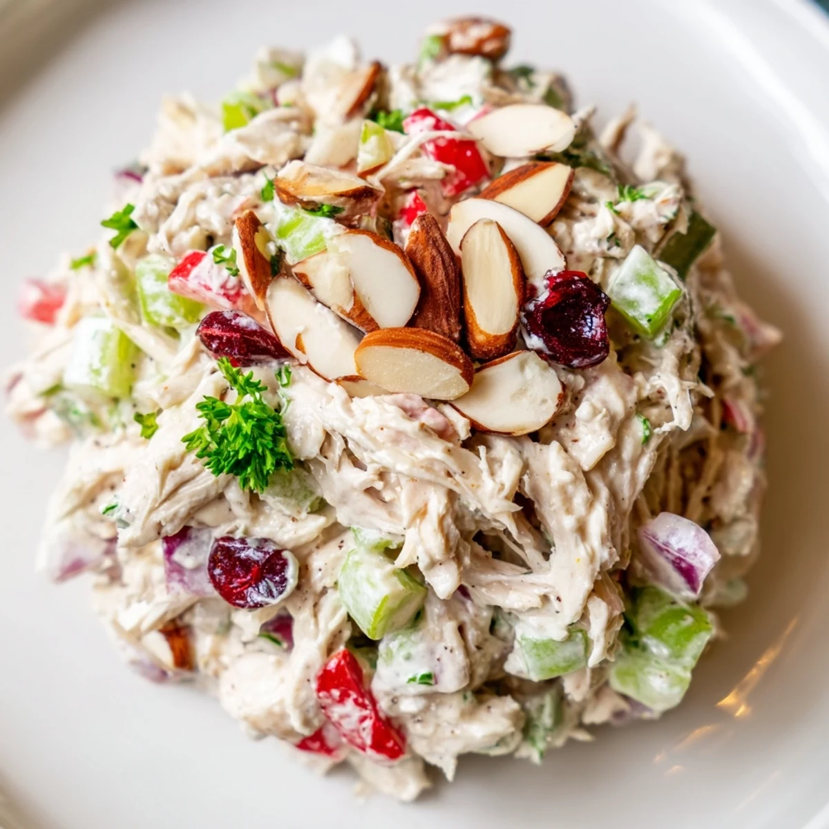 Creamy Greek yogurt rotisserie chicken salad with crisp red bell pepper and fresh celery