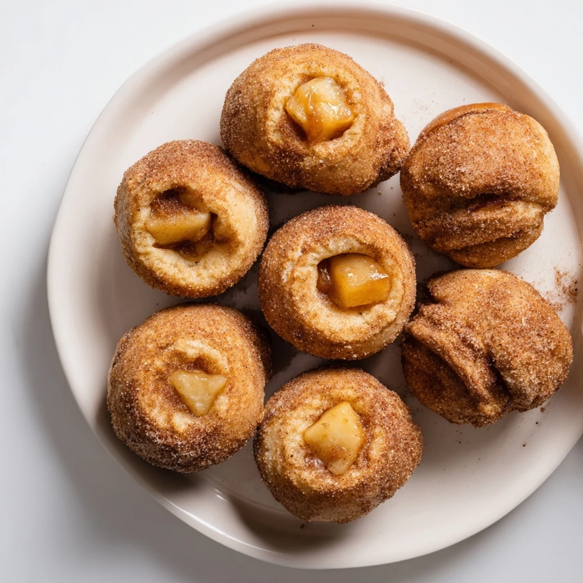 Freshly baked caramel apple pie bombs sprinkled with cinnamon sugar and glistening