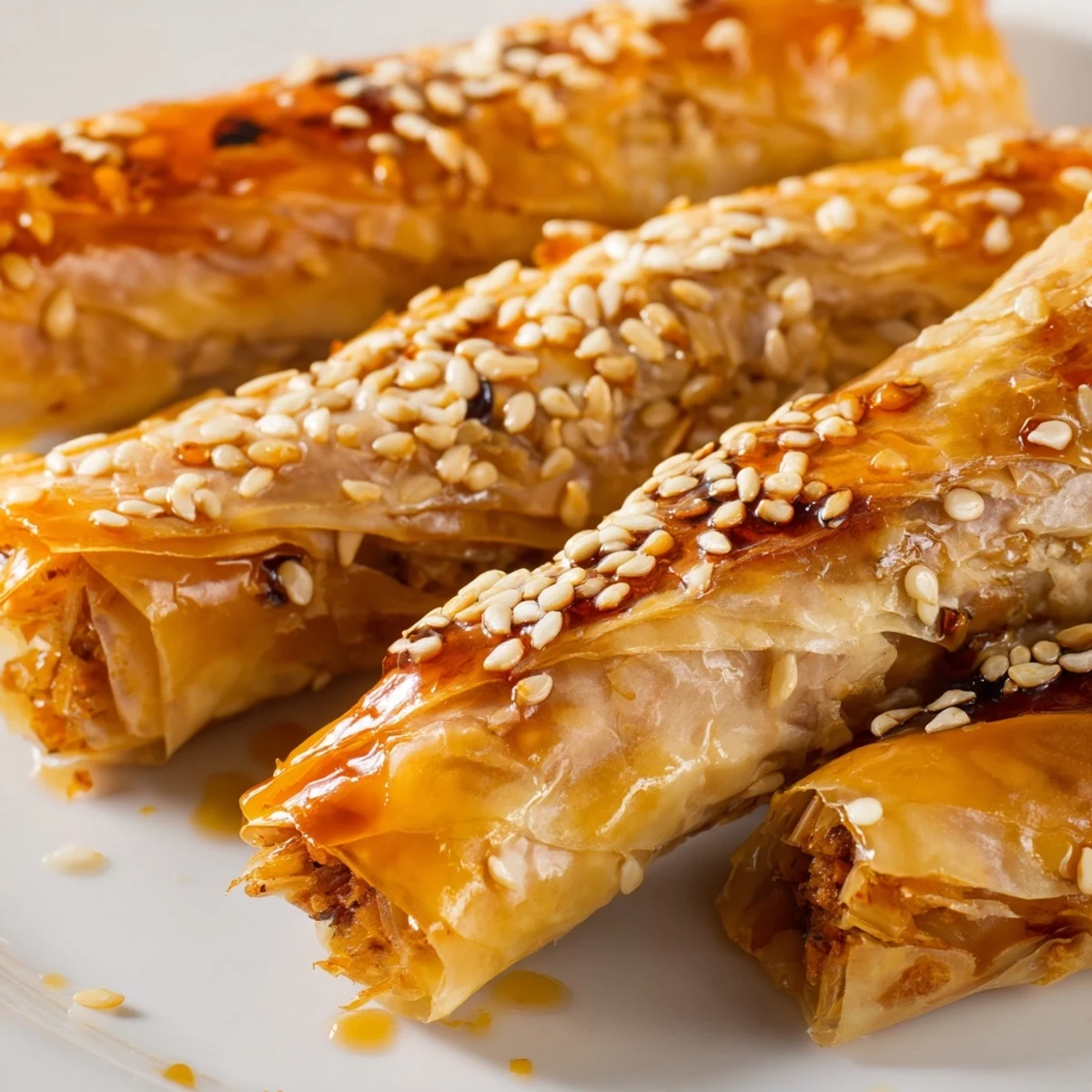 Traditional Moroccan dessert cigars featuring buttery phyllo wrapped around sweet cinnamon almond filling