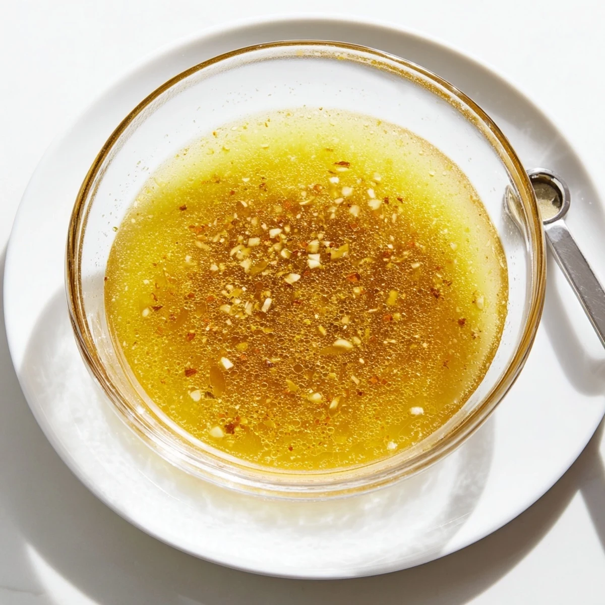 Creamy Easy Lemon Vinaigrette Dressing served in glass jar beside whole lemon wedges