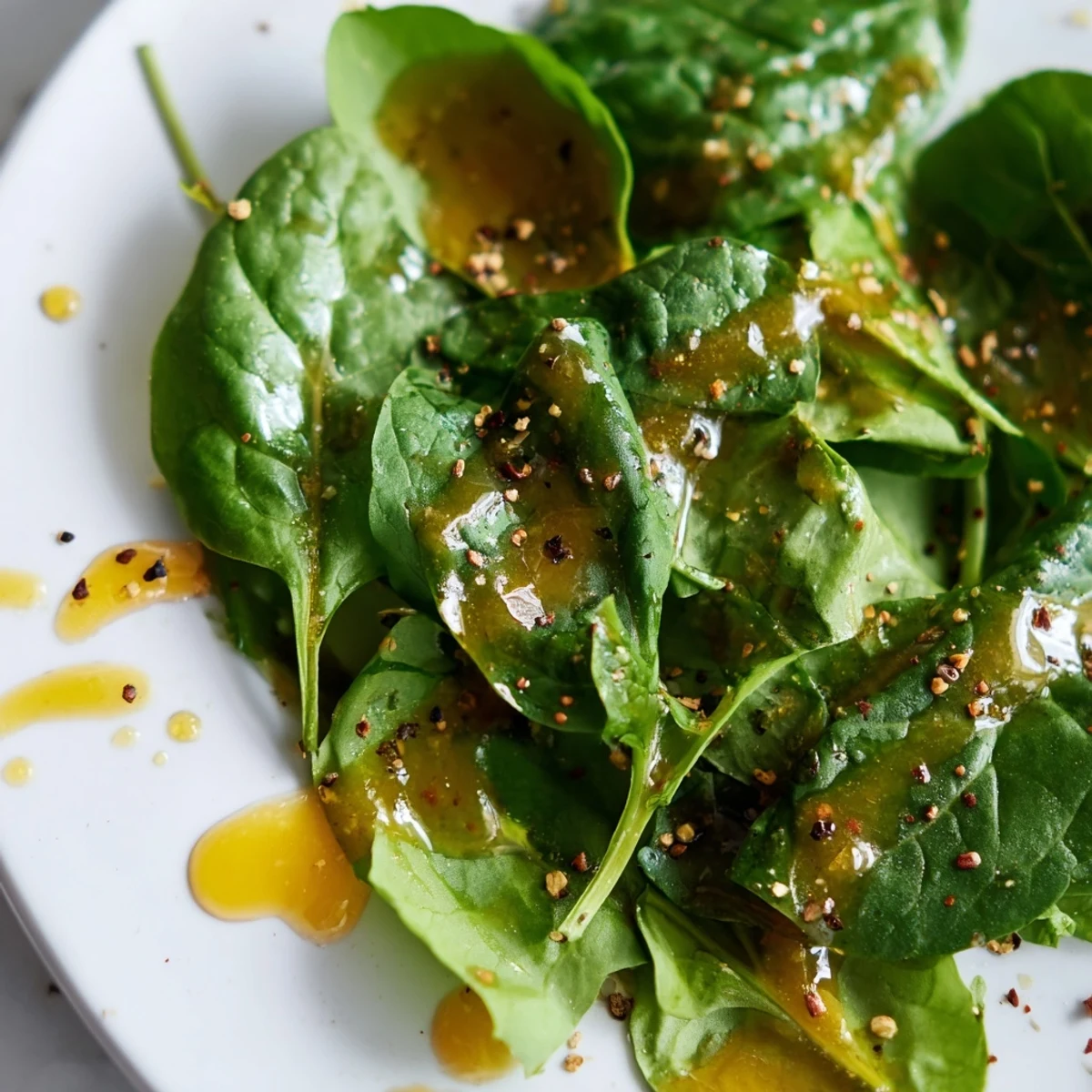 Homemade honey lemon vinaigrette poured over crisp salad ingredients with visible olive oil swirls