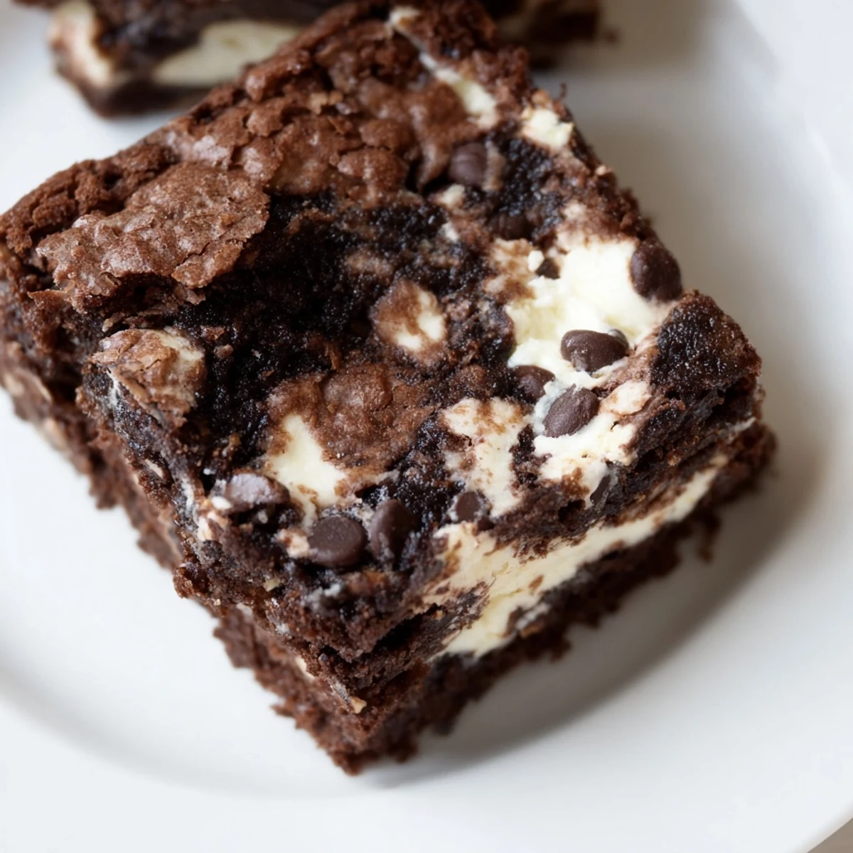 Rich chocolate cottage cheese brownies with golden edges and a soft, moist center