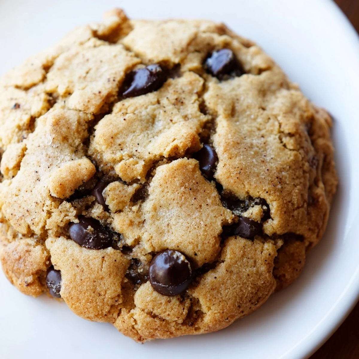 Stack of warm Vietnamese cinnamon chocolate chip cookies with aromatic Saigon cinnamon visible throughout