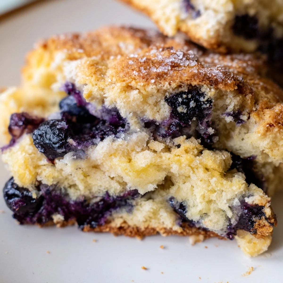 Flaky buttery blueberry biscuits cooling on a wire rack after baking until perfectly golden brown