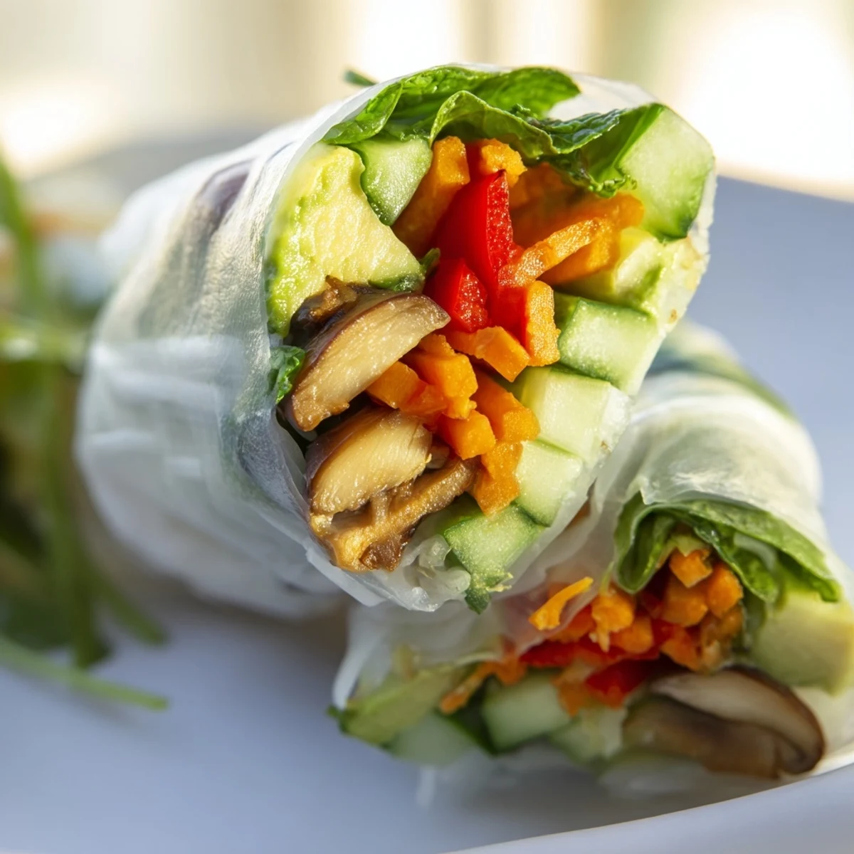 Avocado Shiitake Spring Rolls