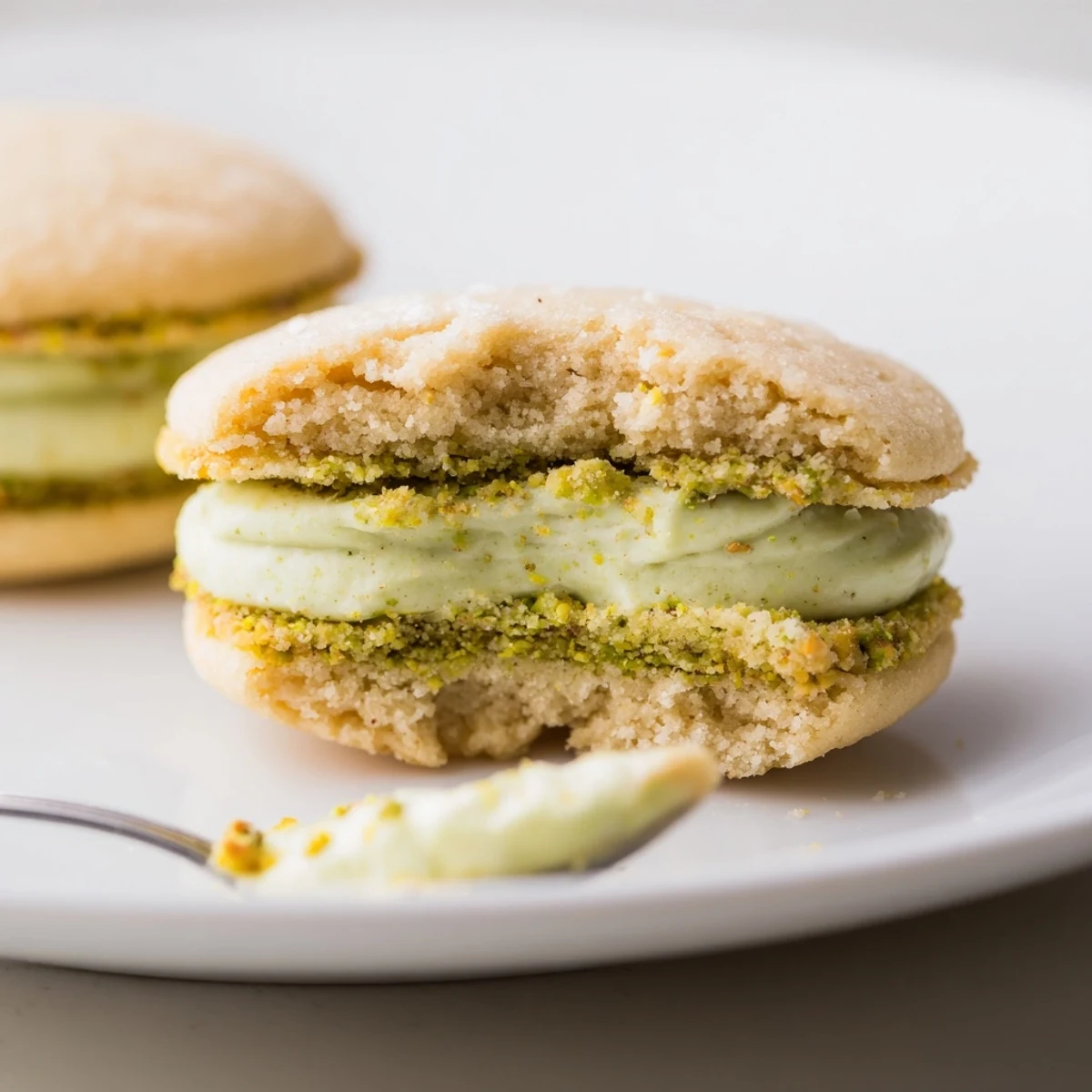 Pistachio Cream Cookies Recipe plated with chopped nuts, perfect with Earl Grey.