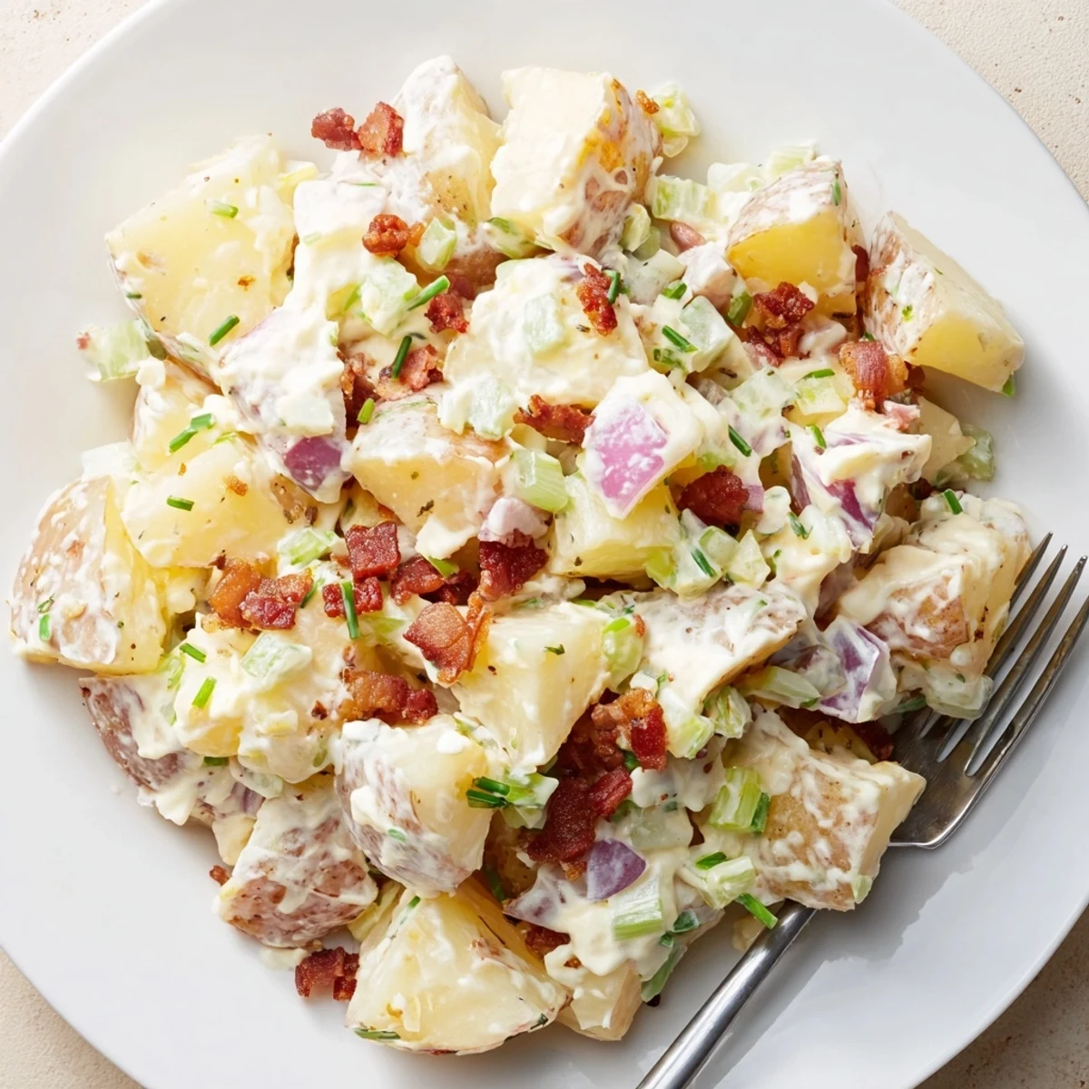Chilled Steakhouse Potato Salad: tender Yukon potatoes, tangy pickles, smoky paprika.