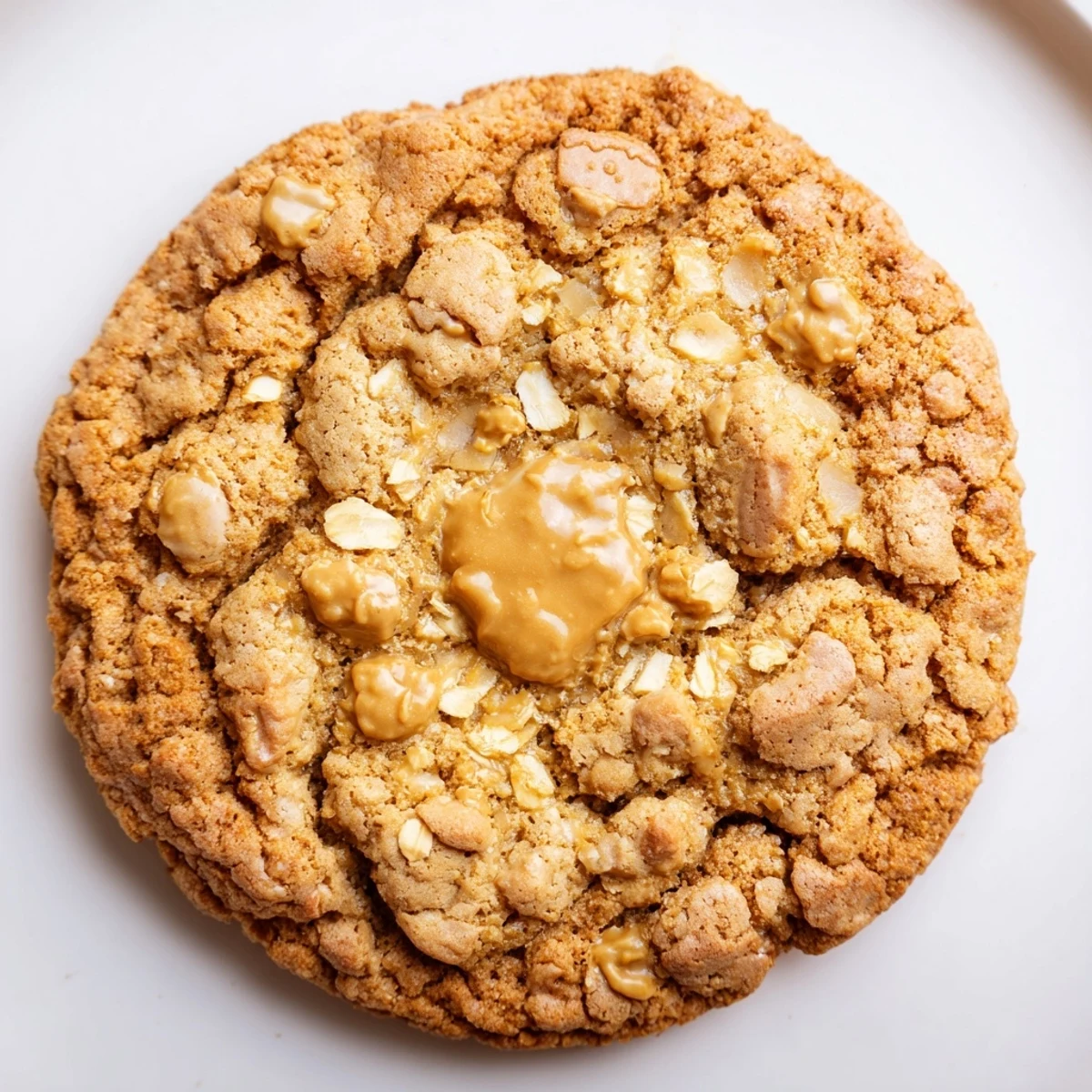 Chewy homemade Biscoff oatmeal Lotus cookies fresh from the oven on cooling rack