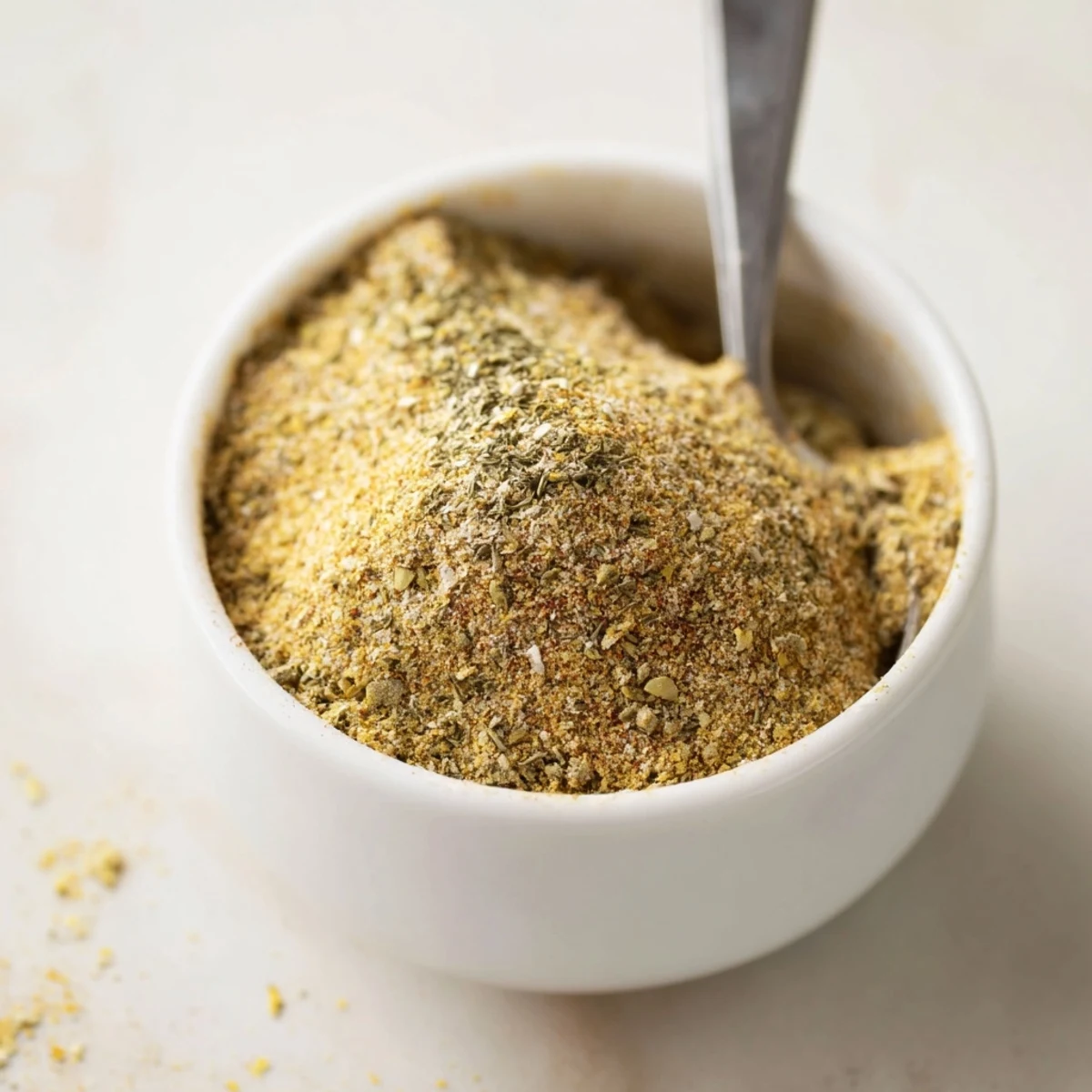 Savory, aromatic Vegan Chicken Seasoning For Rubs, Marinades, And Broth beside roasted tofu