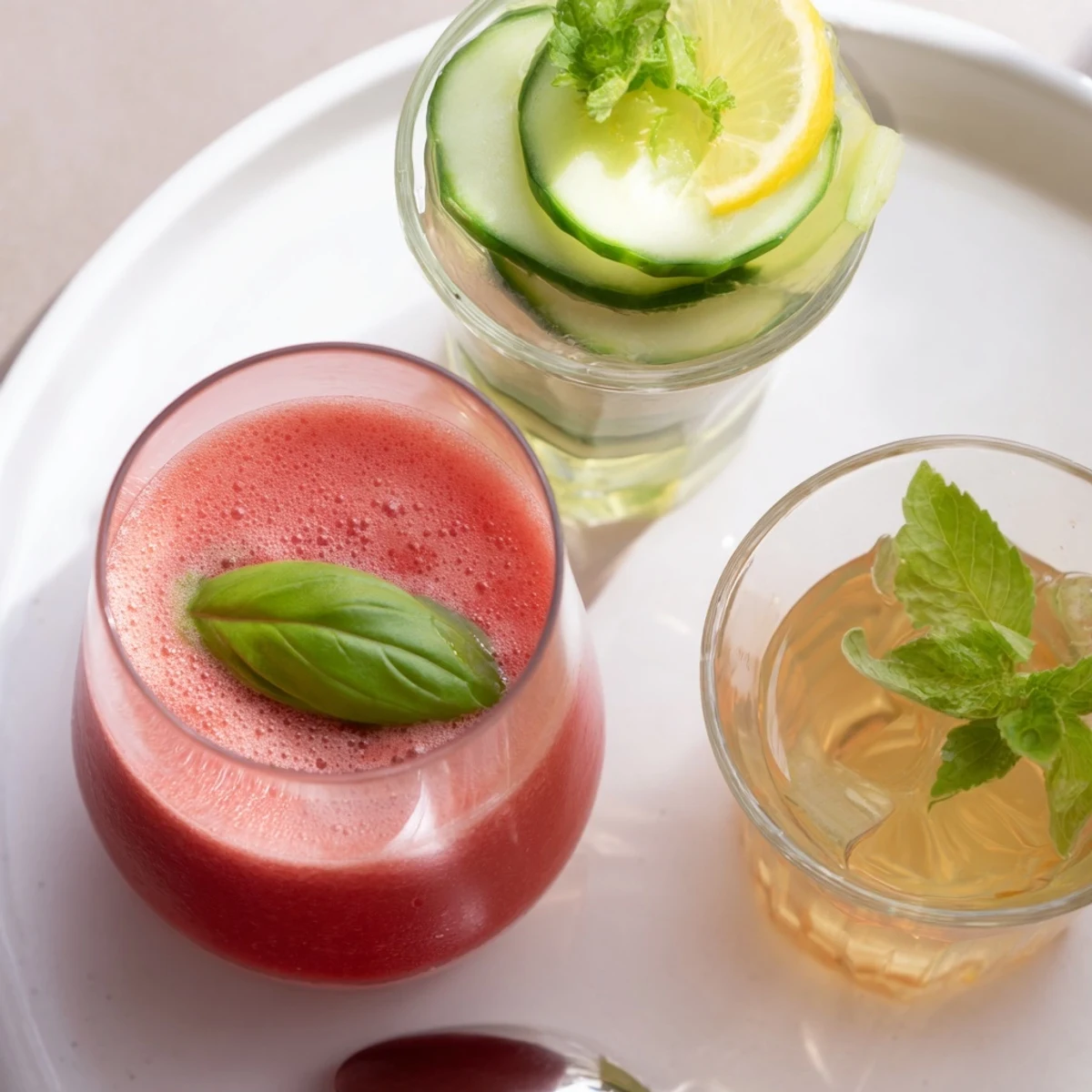Summer Detox Drinks in glass pitcher with cucumber, lemon, and mint