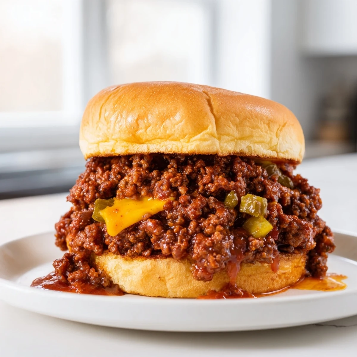 Open faced smash burger sloppy joes with crisp lettuce and sliced tomato