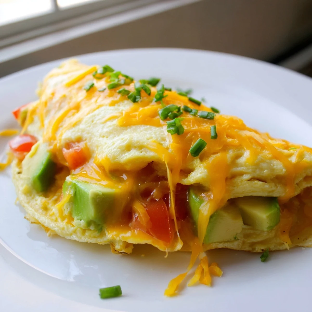 Creamy Avocado Cheese Omelette