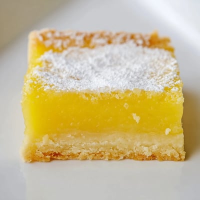 Tangy lemon bar squares with buttery shortbread crust cut on a wooden cutting board