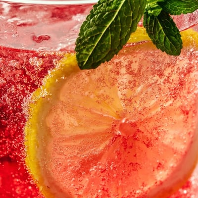 Refreshing Honey Lemon Pink Soda
