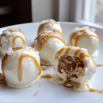 Salted Caramel Pretzel Cheesecake Balls