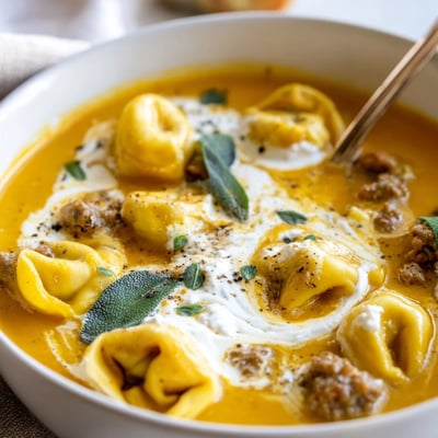 Butternut Squash Sausage Tortellini Soup
